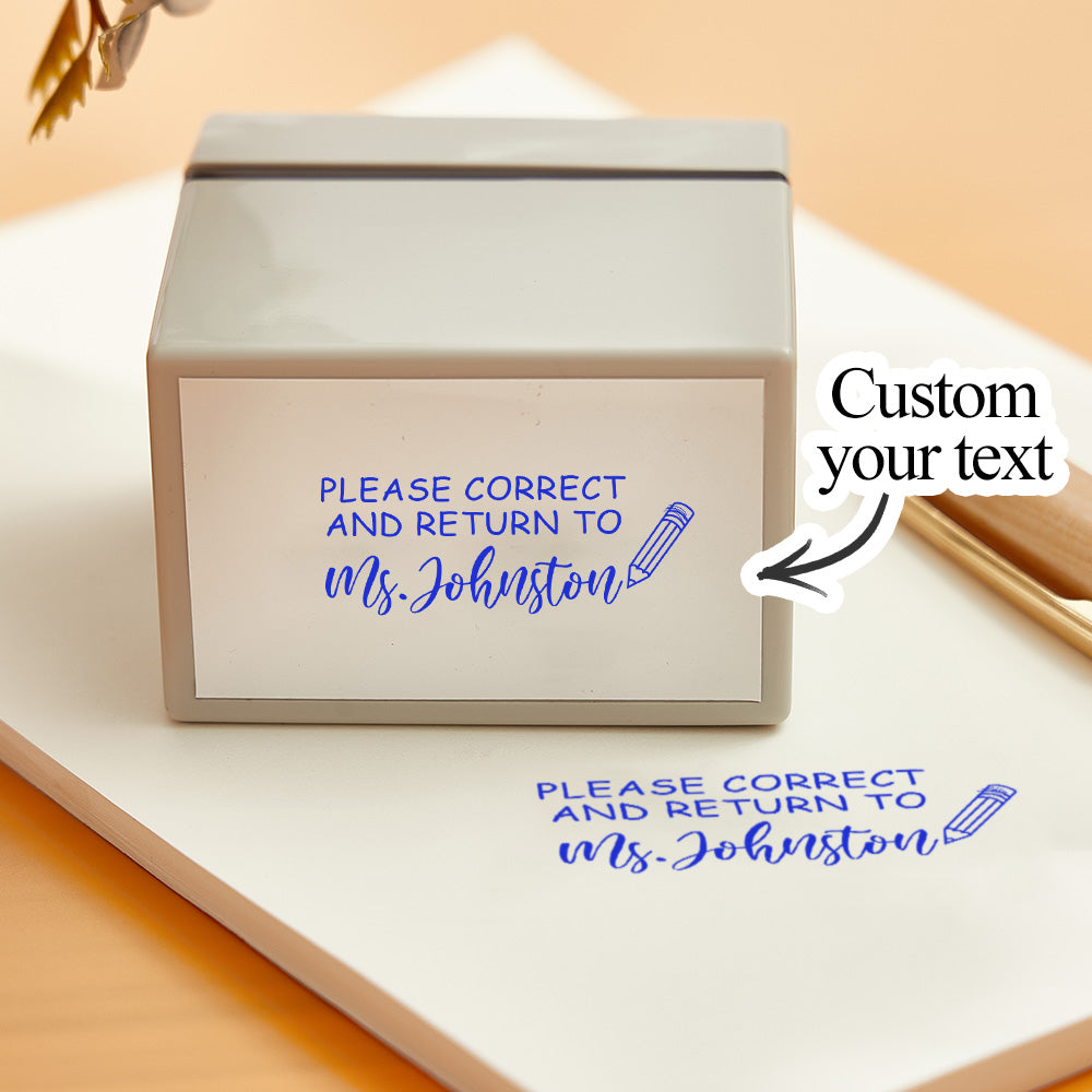 Custom Teacher Stamp Personalized Grading Classroom Stamp Gifts for Teacher