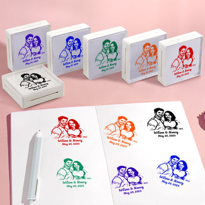Custom Portrait Stamps Personalized Funny Stamp Gift for Birthday or Wedding - mysiliconefoodbag
