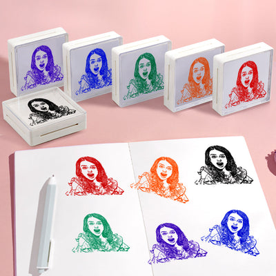 Personalized Portrait Stamp Custom Funny Stamps Gift for Him and Her - mysiliconefoodbag