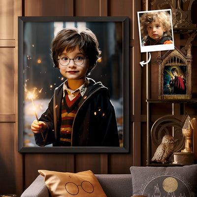 Personalized Portrait from Photo Custom Face Harry Potter Wooden Frame Gifts for Kids / Son - mysiliconefoodbag