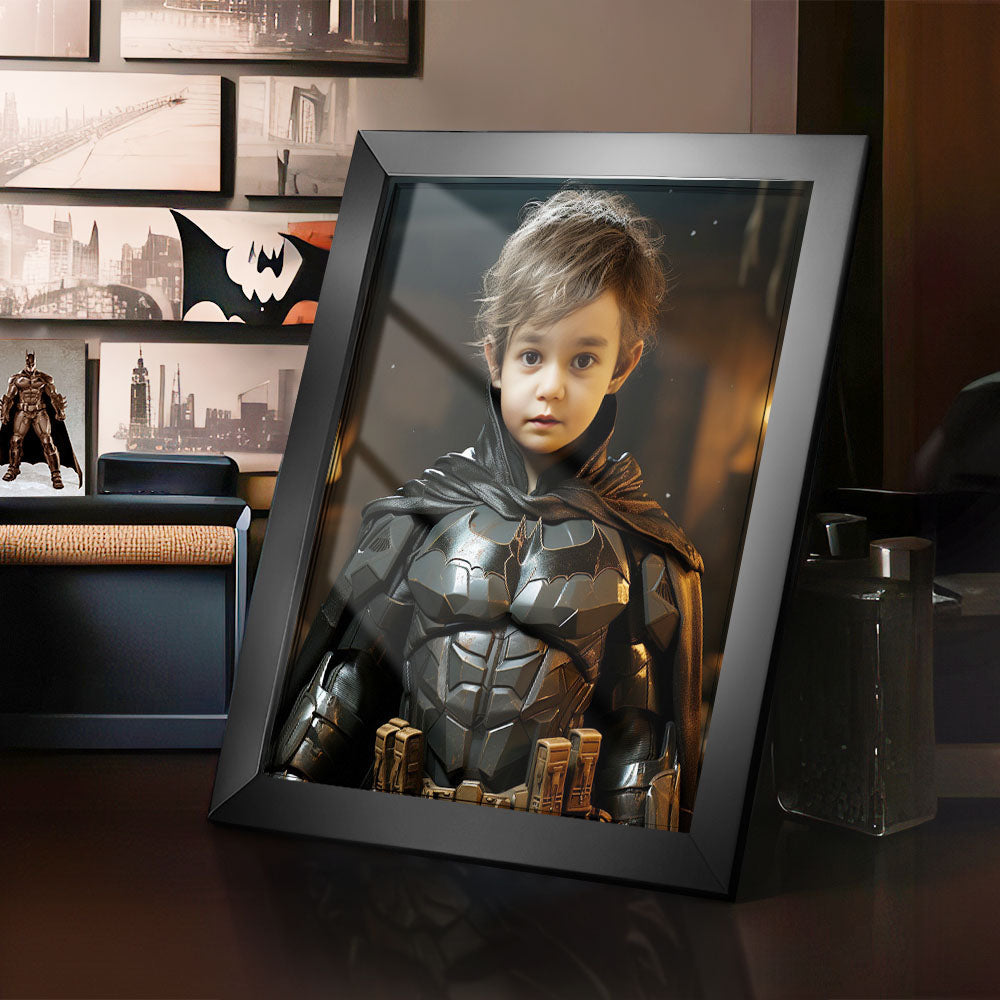 Custom Face Batman Personalized Photo Portrait Wooden Frame Gifts for Him