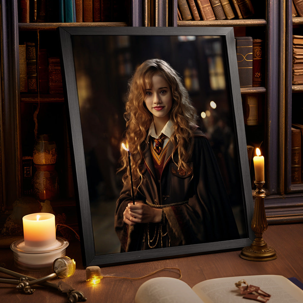 Custom Face Hermione Wooden Frame Gifts for Her Personalized Photo Harry Potter Portrait