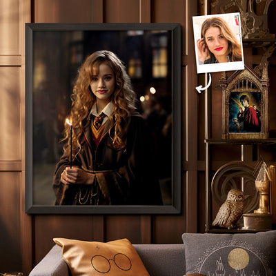 Custom Face Hermione Wooden Frame Gifts for Her Personalized Photo Harry Potter Portrait - mysiliconefoodbag