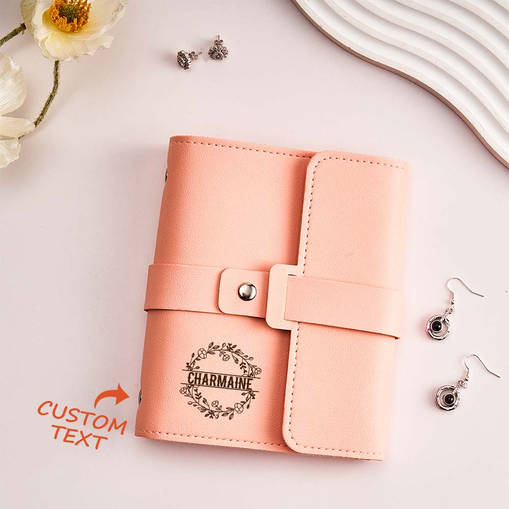 Custom Engraved Earring Storage Bag Multifunctional Personalized Travel Jewelry Organizer Gift for Her