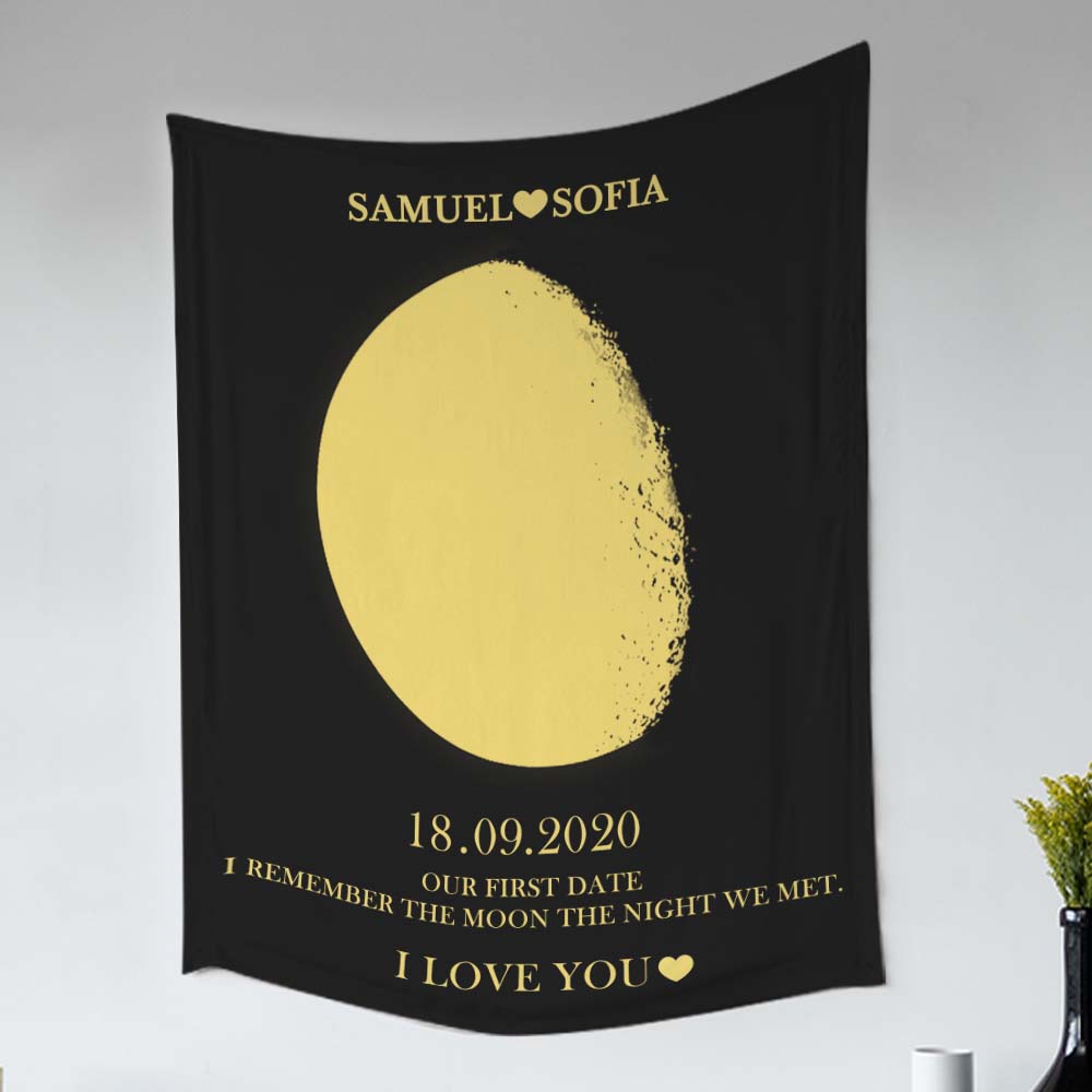 Personalized Moon Phase Tapestry Gifts for Her Home Wall Decor
