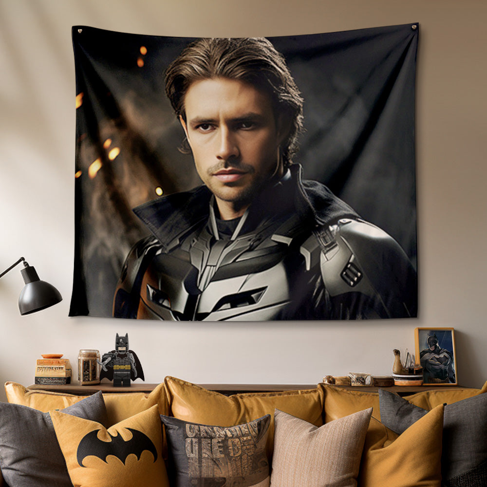 Personalized Face Batman Tapestry Custom Photo Portrait Gifts for Him