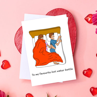 Funny Valentine's Day Greeting Card for Boyfriend Husband Cold Feet in Bed Cheeky Cute Card - mysiliconefoodbag