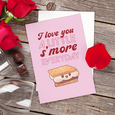 Funny I Love You S'more Cute Pun Valentine's Day Card - mysiliconefoodbag