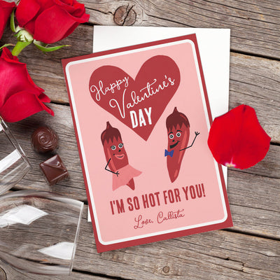 Funny Red Hot Pepper Valentine's Day Card - mysiliconefoodbag