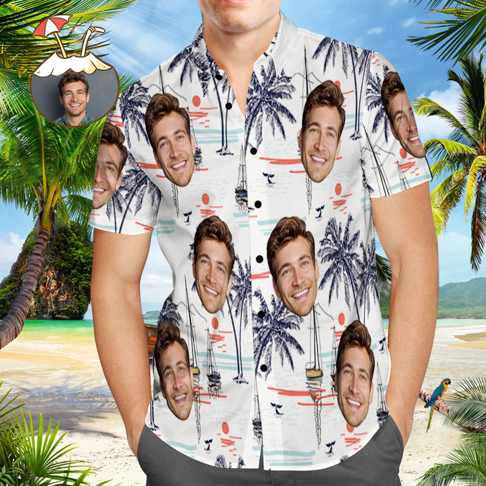 Custom Dog Face Hawaiian Shirt Custom Tropical Shirt Personalized Hawaiian Shirt