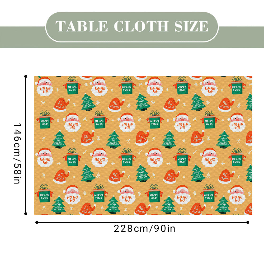 Personalized Text Merry Christmas Tablecloth Custom Washable Table Cover Christmas Gift