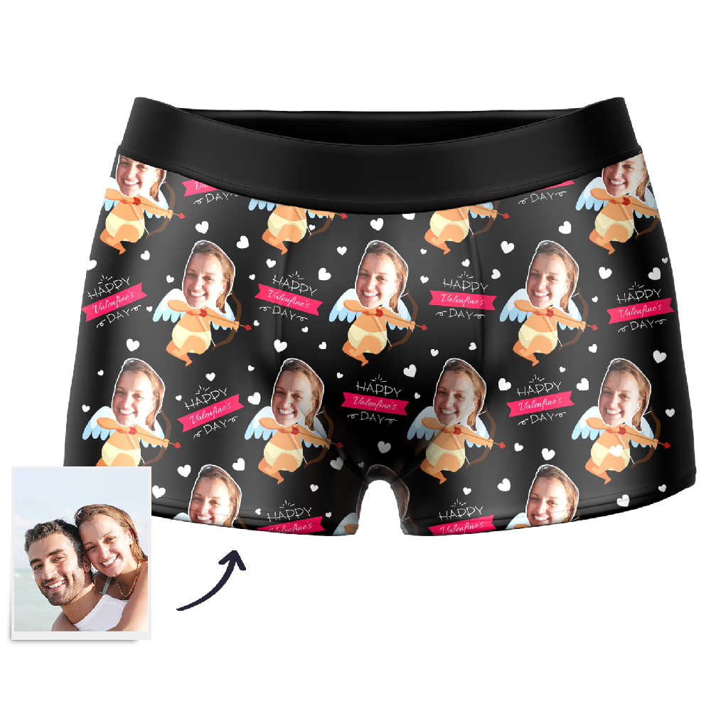 MCupid Custom Face Couple Boxer, Custom Underwear For Men