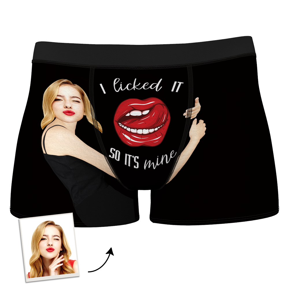 Gifts for Him Custom Face Boxer Custom Boxer Breifs Girlfriend's Face Licked It 3D Online Preview