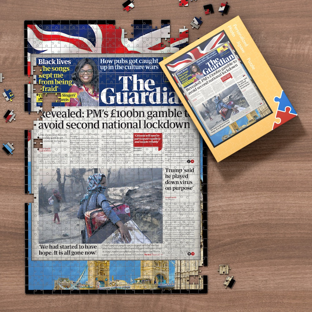 The Guardian Front Page Jigsaw Puzzle, Personalized From A Specific Date You Were Born Your Memorial Day, Birthday Gift Idea-1000 Pieces Max