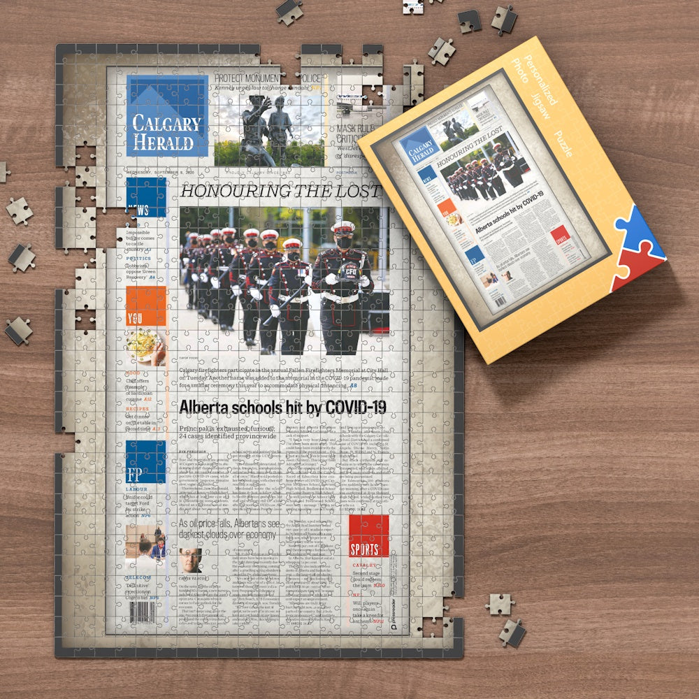 The Province Front Page Jigsaw Puzzle, Personalized From A Specific Date You Were Born Your Memorial Day, Birthday Gift Idea-1000 Pieces Max (Old Newspaper Frame)