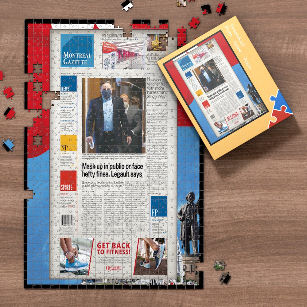 The Vancouver Sun Front Page Jigsaw Puzzle, Personalized From A Specific Date You Were Born Your Memorial Day, Birthday Gift Idea-1000 Pieces Max (Old Newspaper Frame)