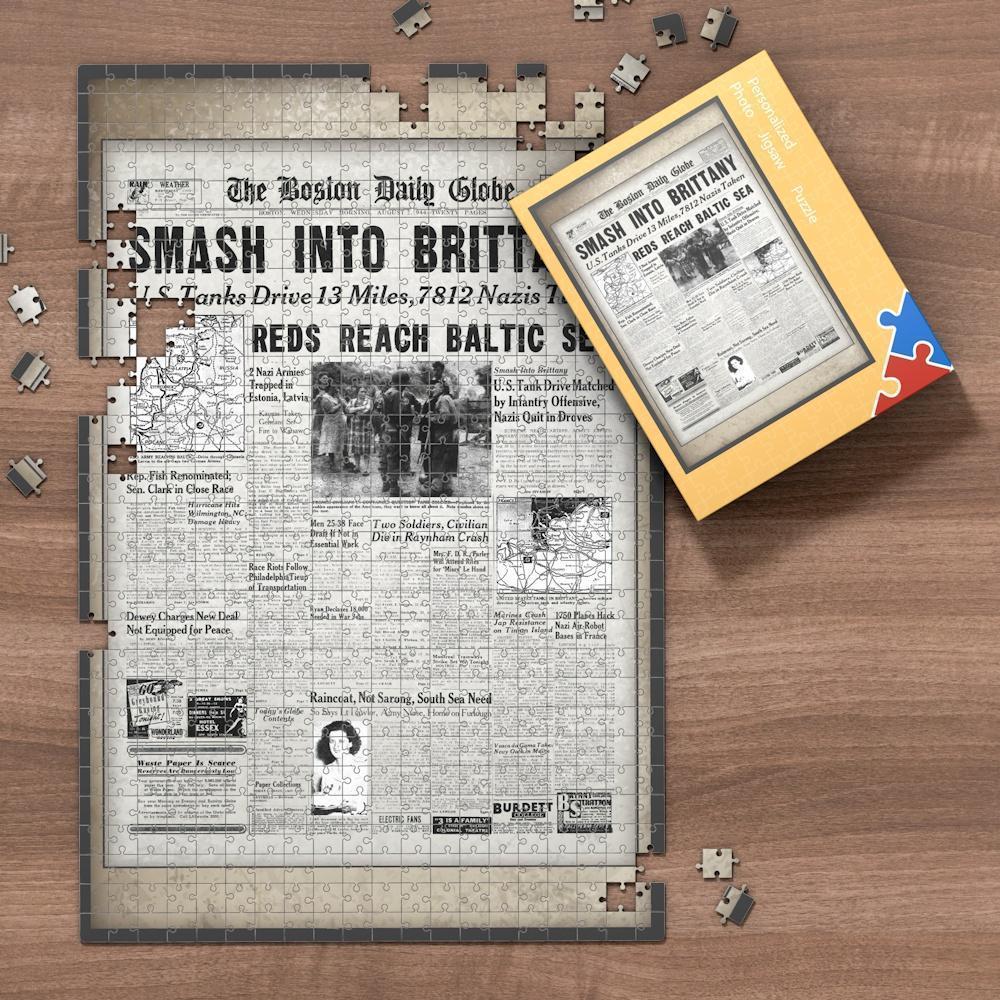 Detroit Free Press Front Page Newspaper Jigsaw Puzzle, Day You Were Born Puzzle, Birthday Puzzle, Newspaper Puzzle