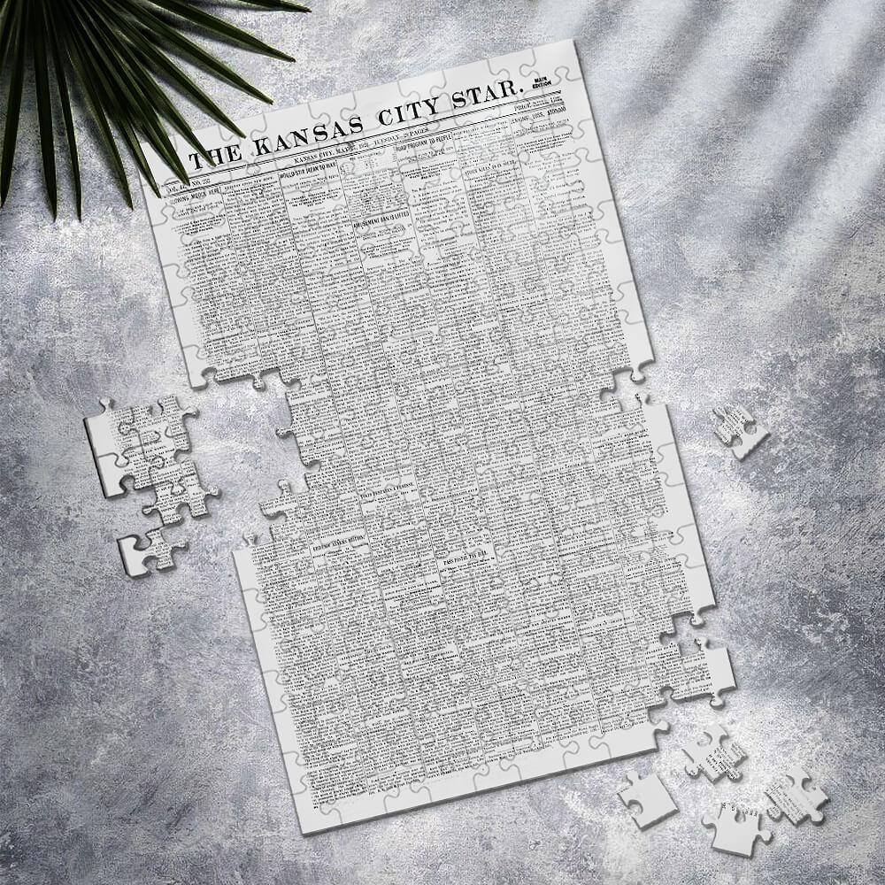 Detroit Free Press Front Page Newspaper Jigsaw Puzzle, Day You Were Born Puzzle, Birthday Puzzle, Newspaper Puzzle