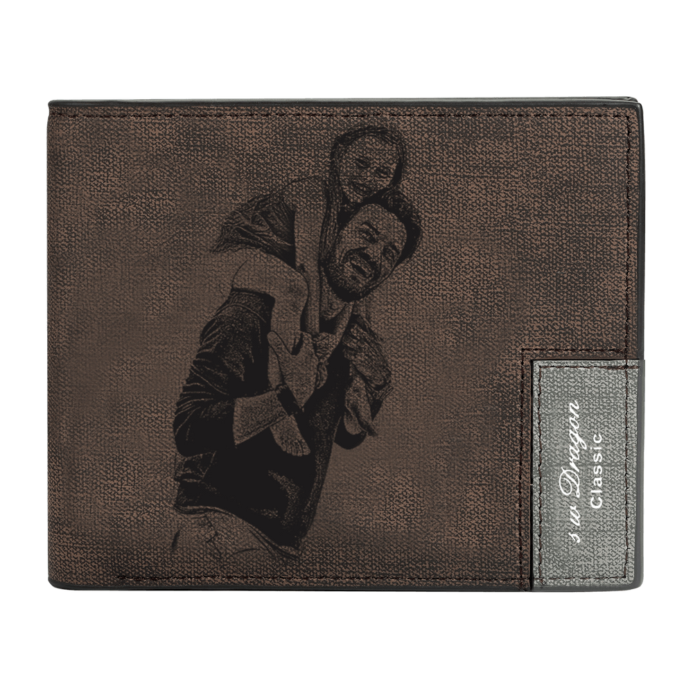 Men's Custom Photo Wallet - Happy Moment with Dad Father's Day Gift