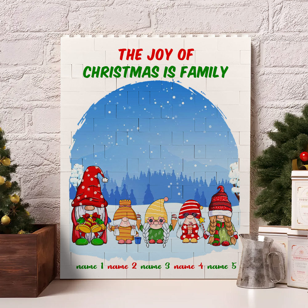 Custom Gnome Family Clip Art Personalized Name Cartoon Christmas Gifts Building Bricks