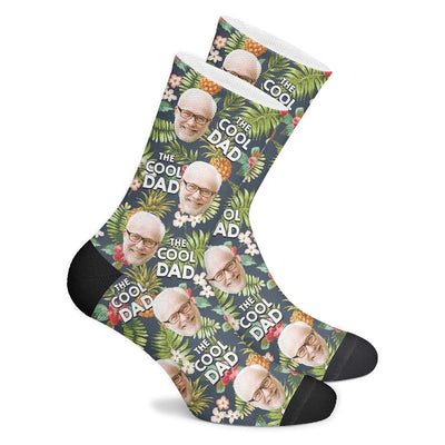 Cool Dad Tropical Custom Face Socks - MyPhotoBags
