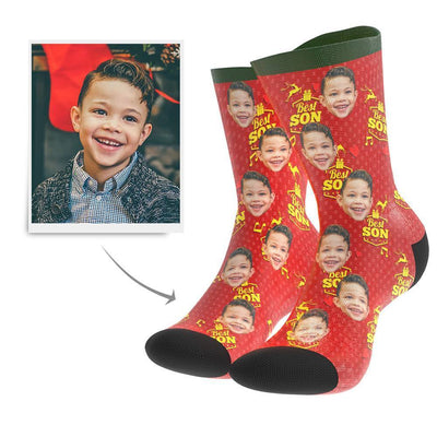 Christmas Gift Custom Face Socks (Son) - MyPhotoBags