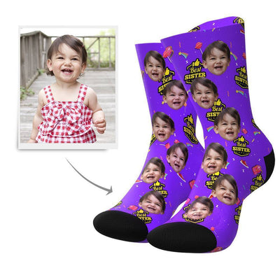Best Sister Custom Face Socks - MyPhotoBags