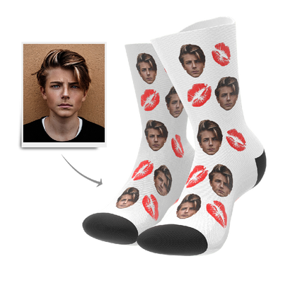 Custom Kissing Face Socks - MyPhotoBags
