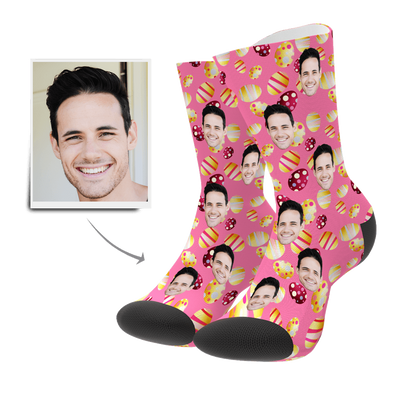 Color Easter Egg Customize Face Socks - MyPhotoBags