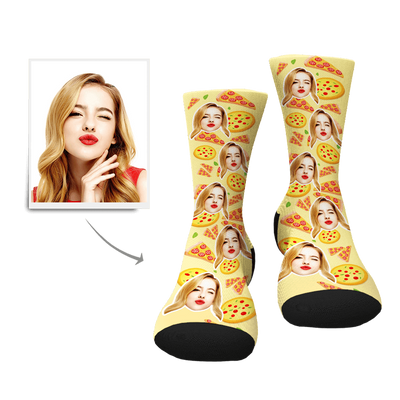 Custom Pizza Pattern Face Socks