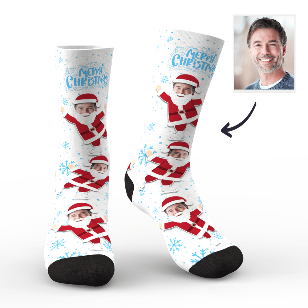 Custom Socks Face on Santa Claus's Body