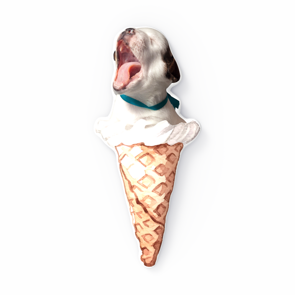 Ice Cream Dog 3D Portrait Personalized Pillow
