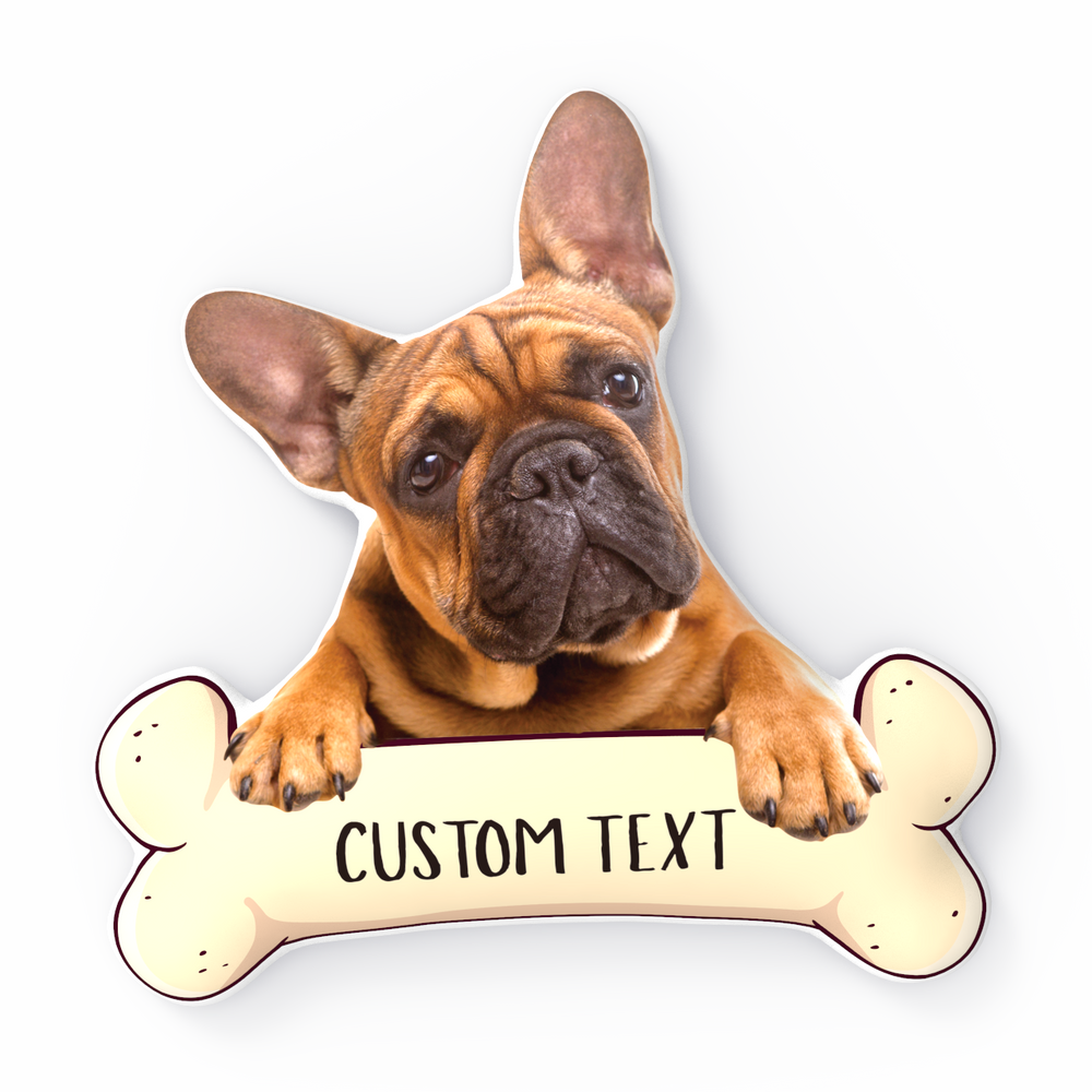 Puppy Loves Bones Custom Photo 3D Portrait Pillow