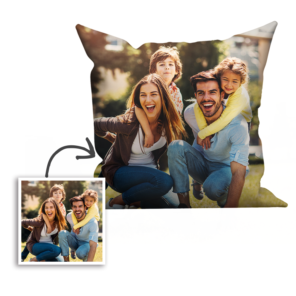 Custom Family Photo Throw Pillow
