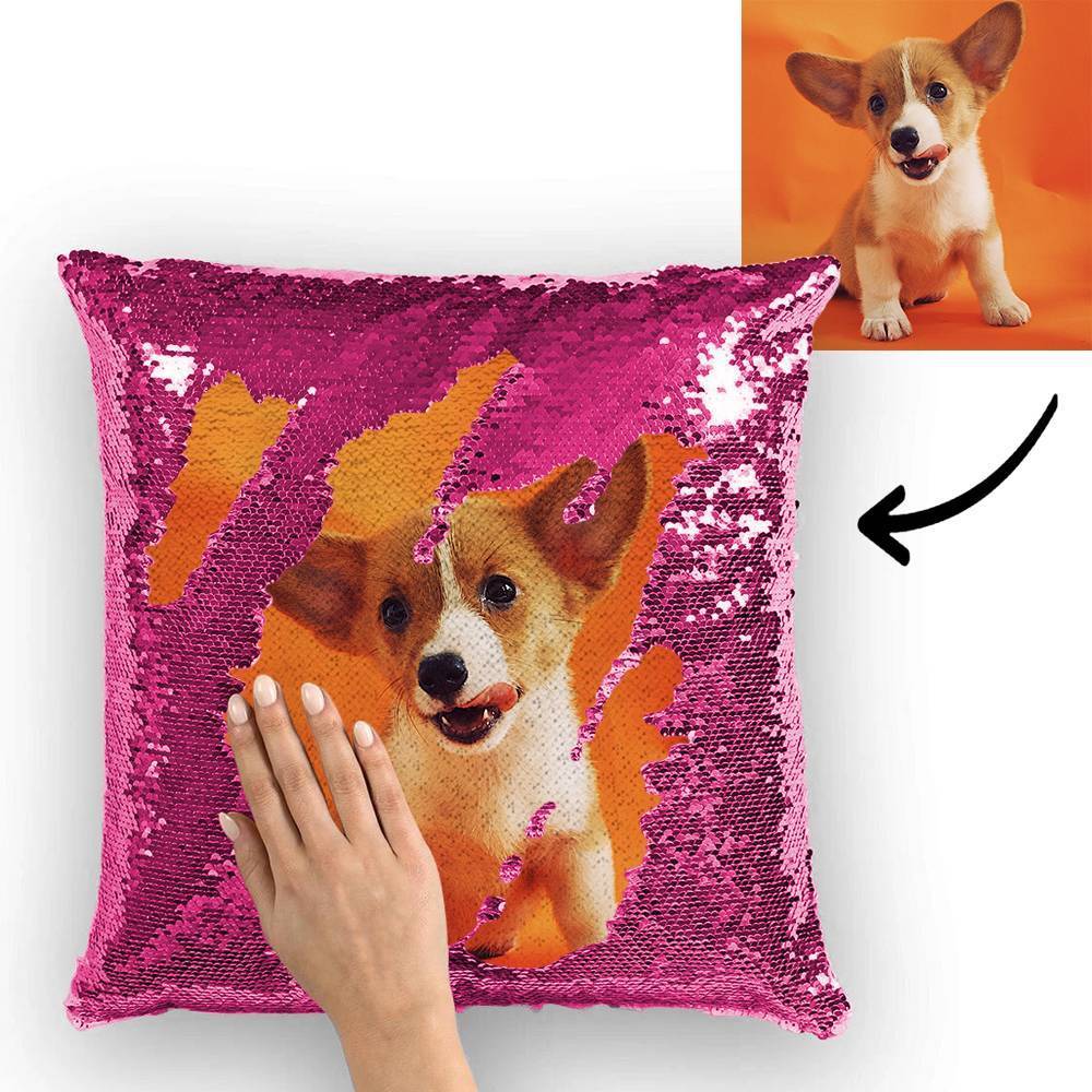 Custom Photo Magic Sequins Pillow Multicolor Shiny 15.75''*15.75''