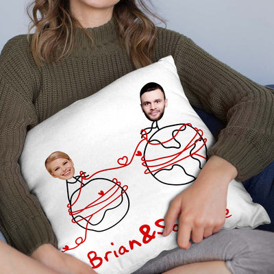 Custom Matchmaker Face Pillow Personalized Couple Photo and Text Throw Pillow Valentine's Day Gift - mysiliconefoodbag