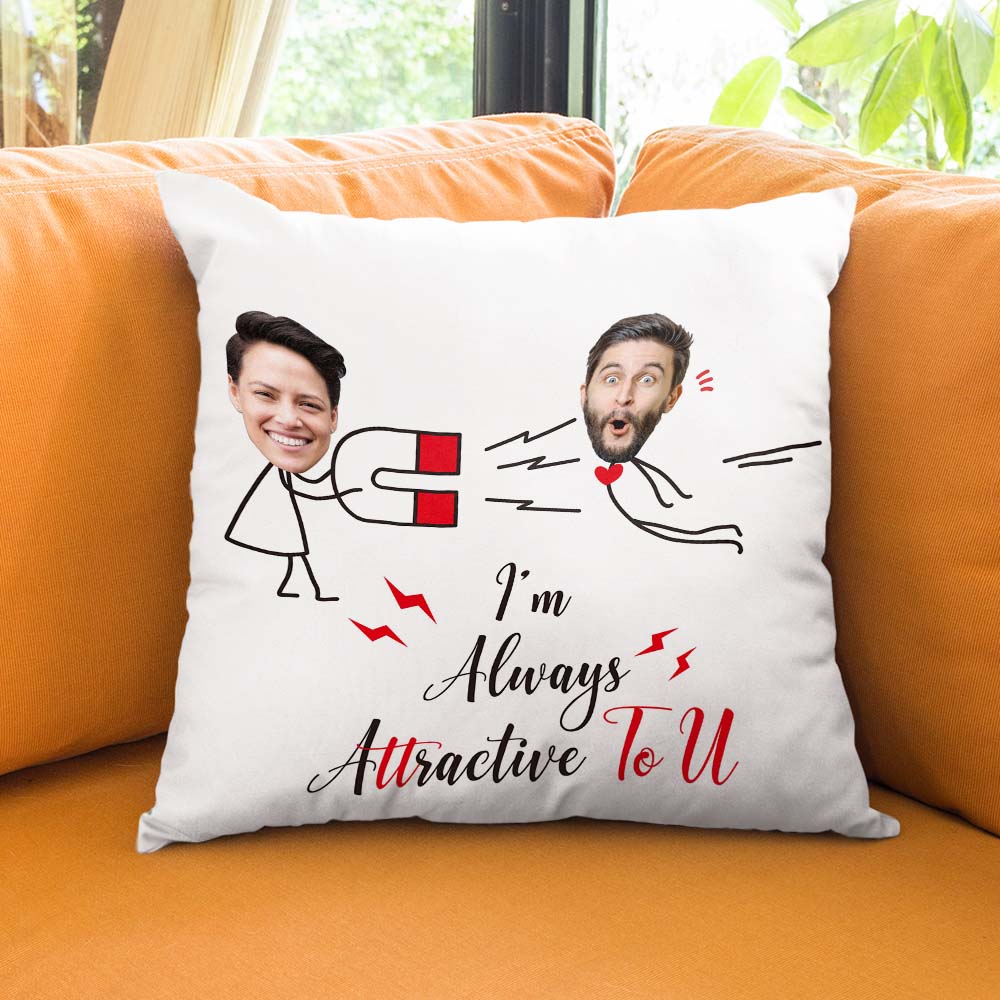 Custom Matchmaker Face Pillow Iron Absorbers Personalized Couple Photo and Text Throw Pillow Valentine's Day Gift