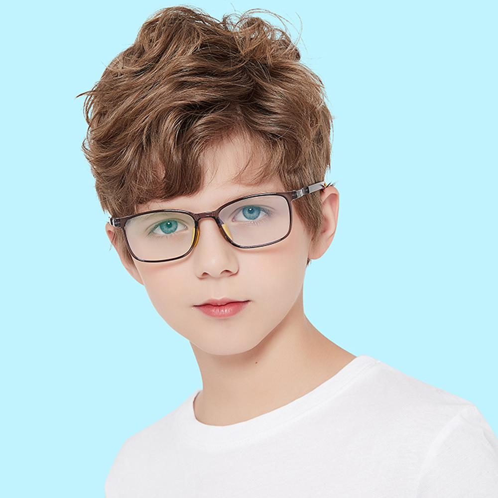 Clever - (Age 5-13)Children Non-slip Blue Light Blocking Glasses - Transparent Dark Grey