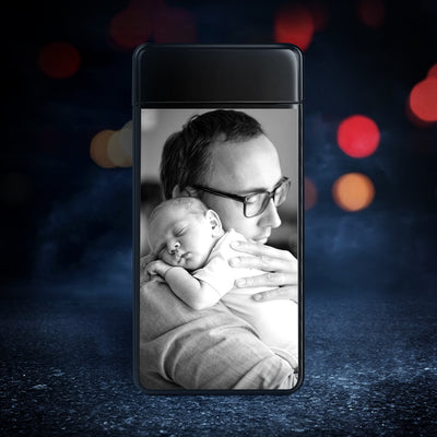 Photo Lighter With Engraving Electric Lighter Black Scrub Perfect Family Gift for Dad