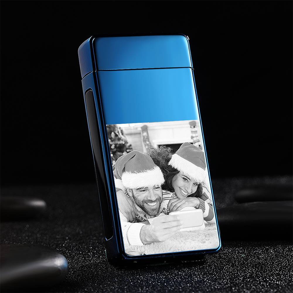 Personality Custom Electric Blue Photo Lighter, Engraved Lighter