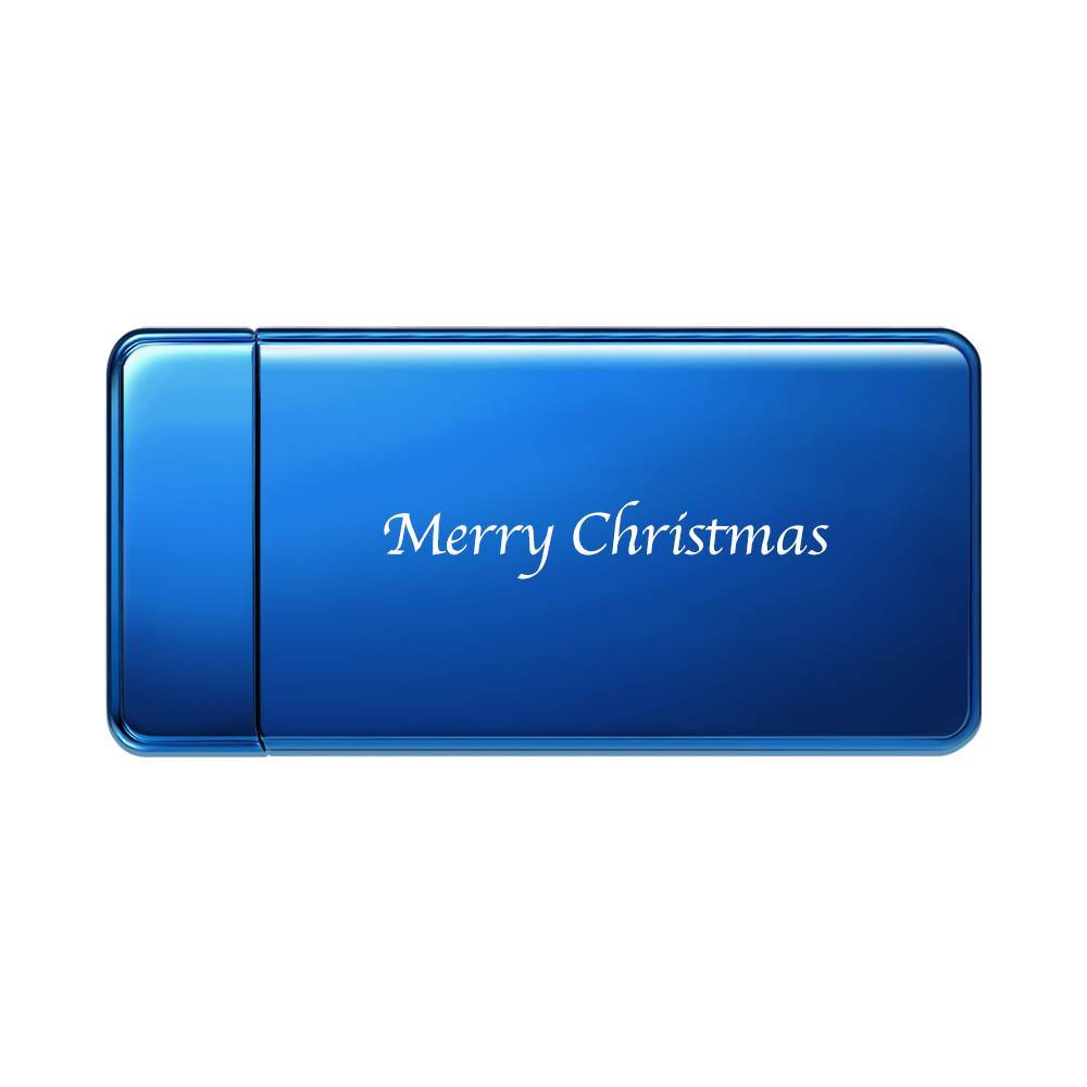 Custom Electric Blue Photo Lighter, Engraved Lighter