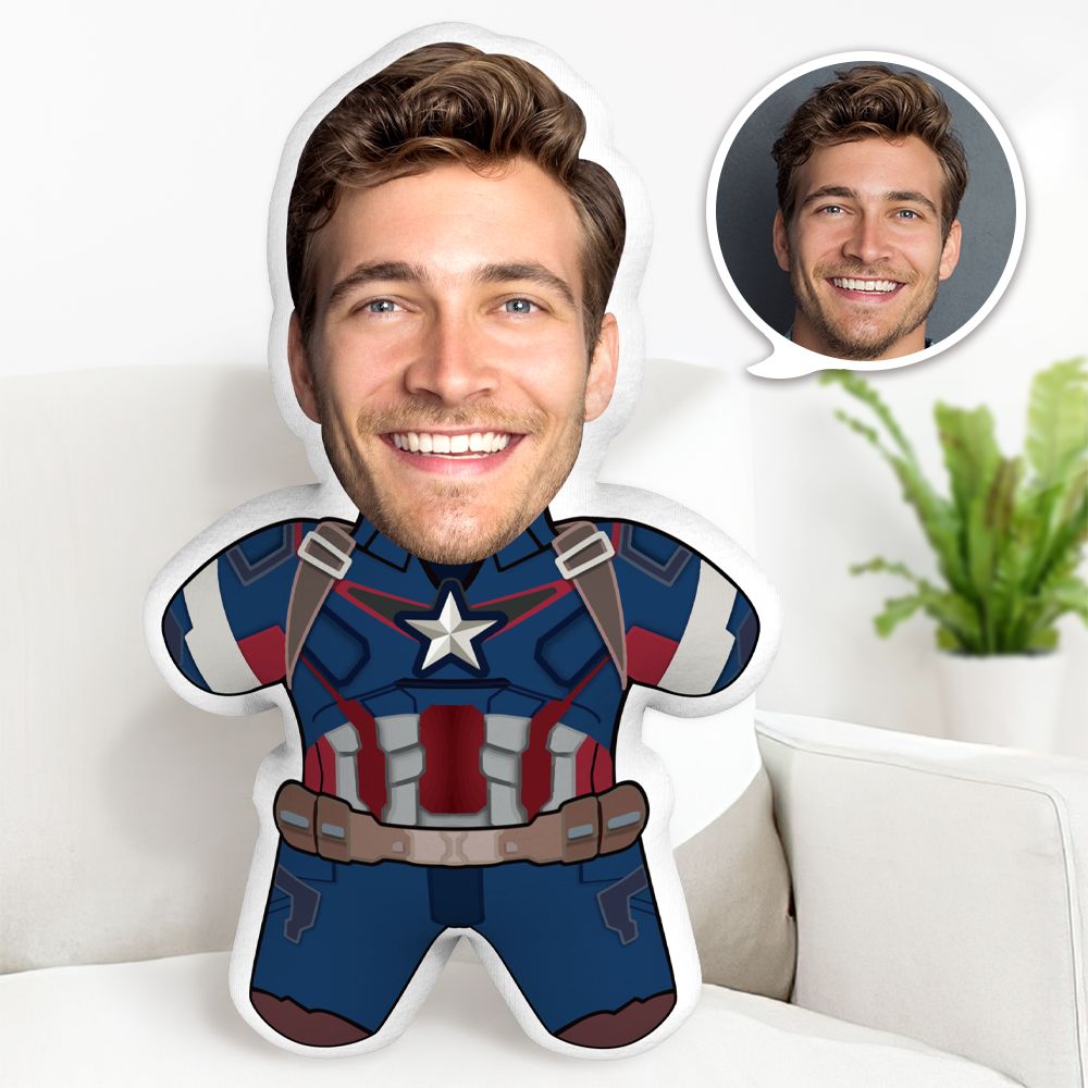 My Face Pillow Captain America Minime Throw Pillow Custom Face Pillow Personalised Marvel Minime Pillow