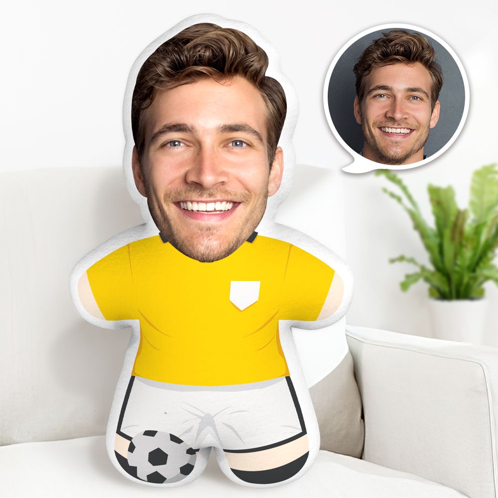Face Pillow Soccer Player Minime Throw Pillow Custom Soccer Player Pillow Personalised Photo Minime Pillow