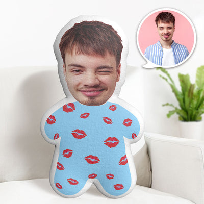 Custom Face Pillow Kiss Me Minime Pillow Personalized Photo Pillow Best Gift for Him