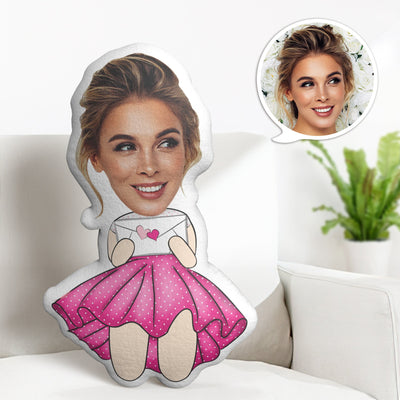 Custom Face Minime Throw Pillow Personalized Valentine's Day Minime Throw Pillow Gifts for Her - mysiliconefoodbag