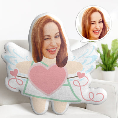 Personalized Face Minime Throw Pillow Custom Funny Valentine's Day Gifts Cupid Throw Pillow - mysiliconefoodbag