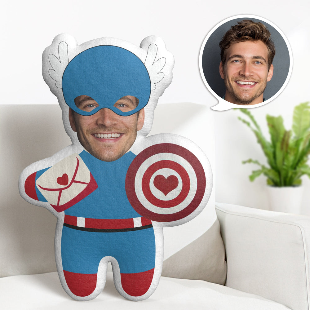 Custom Captain America Gifts Personalized Valentine's Day Minime Throw Pillow