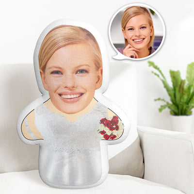Valentine's Day Gift Custom Face Pillow Personalised Photo Minime Doll Bride The Best Gift for Lover - mysiliconefoodbag