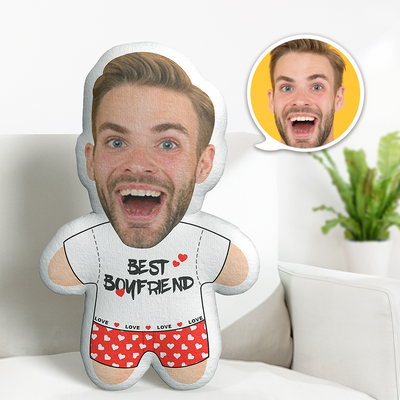 Best Boyfriend Minime Teddy Pillow Custom Face Stuffed Toy with Your Face Personalized Photo Minime Doll