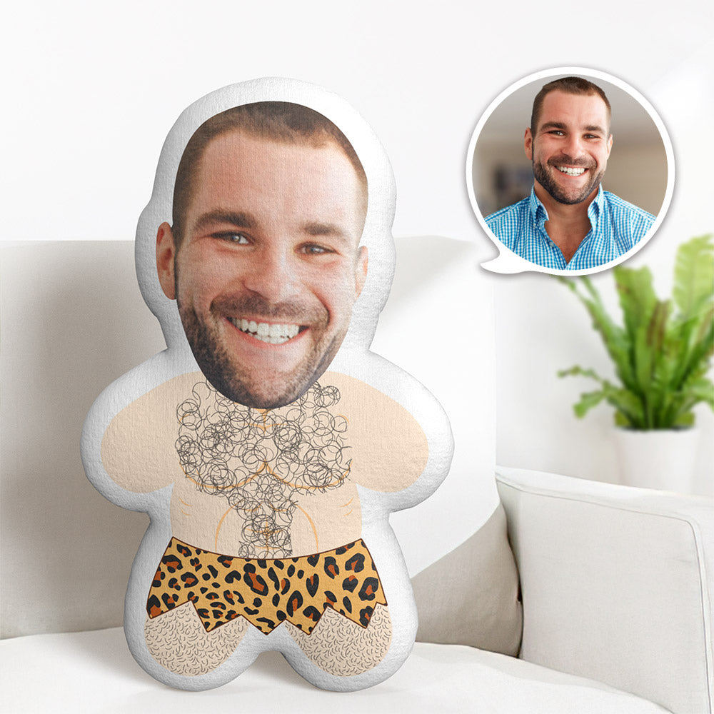 Caveman Custom Face Minime Teddy Pillow Personalized Photo Minime Doll